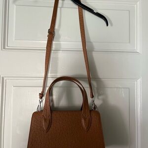 Urban Expressions Tan Structured Crossbody Satchel